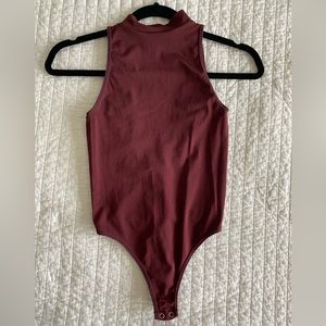 Burgundy Spandex Bodysuit